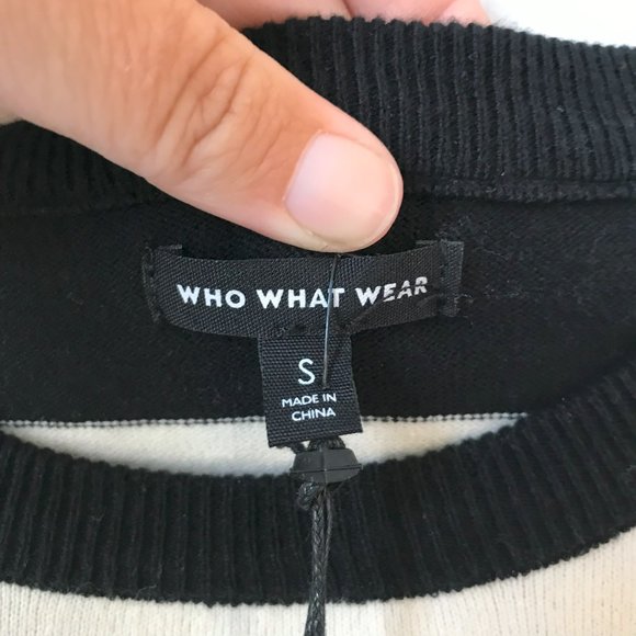 Who What Wear Black and Cream Striped Sweater Women's Size Small - Picture 8 of 12